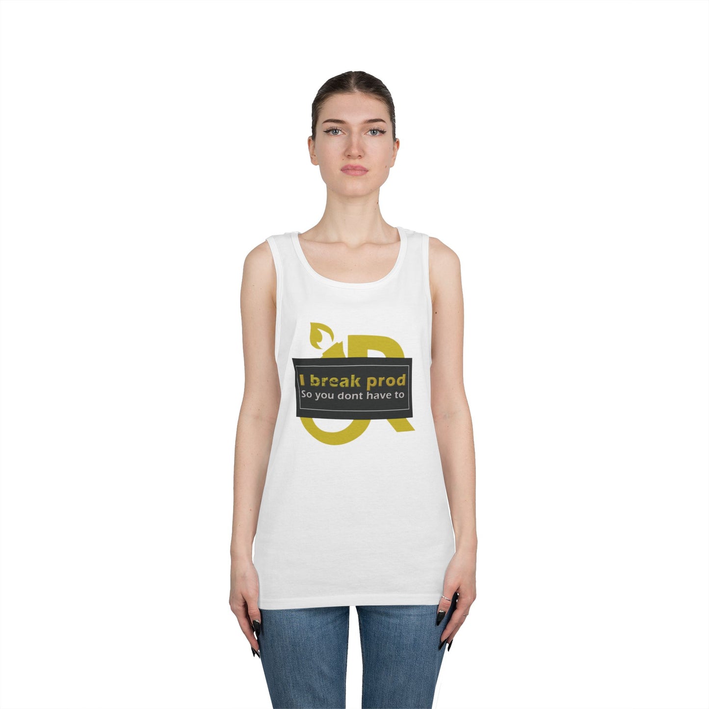 Unisex Heavy Cotton Tank Top with "I Break Prod" Design - Summer Essential for Men and Women, Casual Wear, Gift Idea, Fitness Apparel
