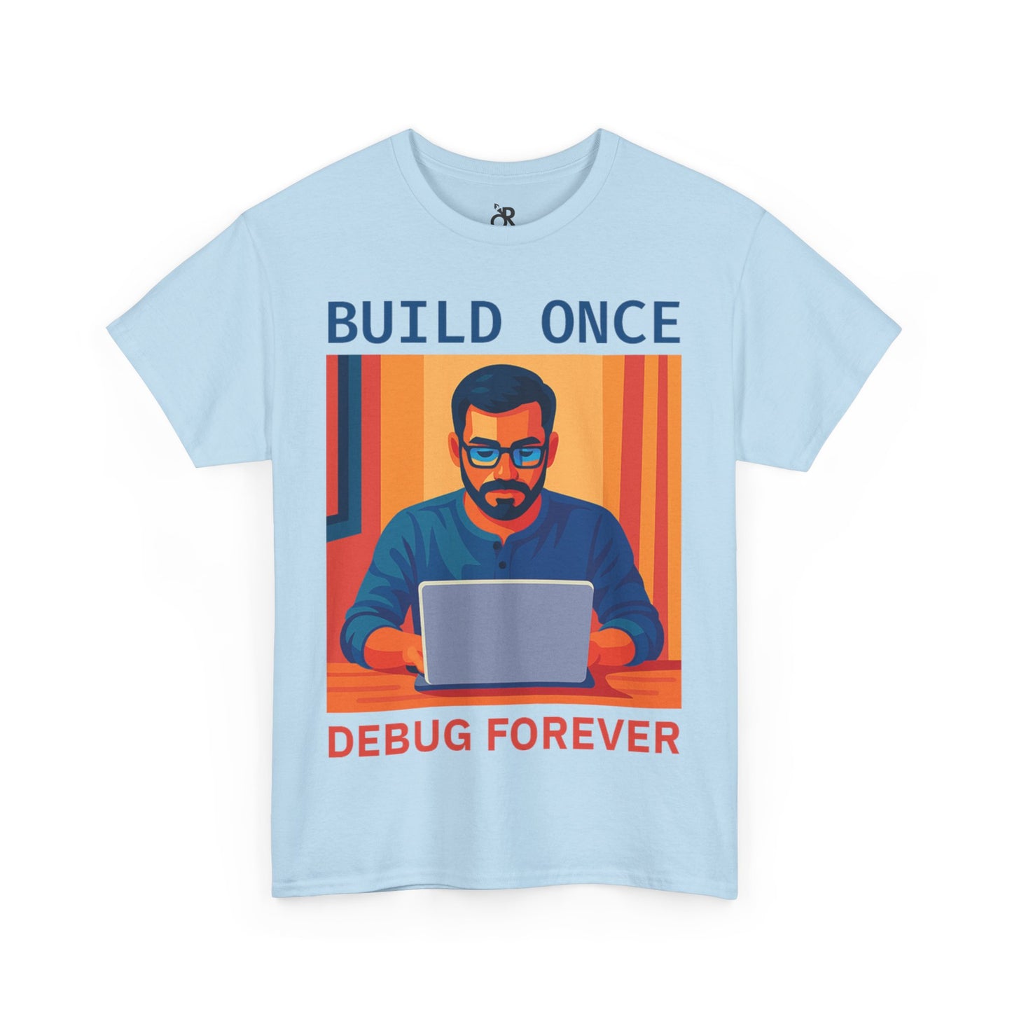 Tech Humor Unisex Heavy Cotton Tee, Geeky Shirt for Programmers, Funny Gift for Developers, Coding Enthusiast Apparel, Debug Forever Design