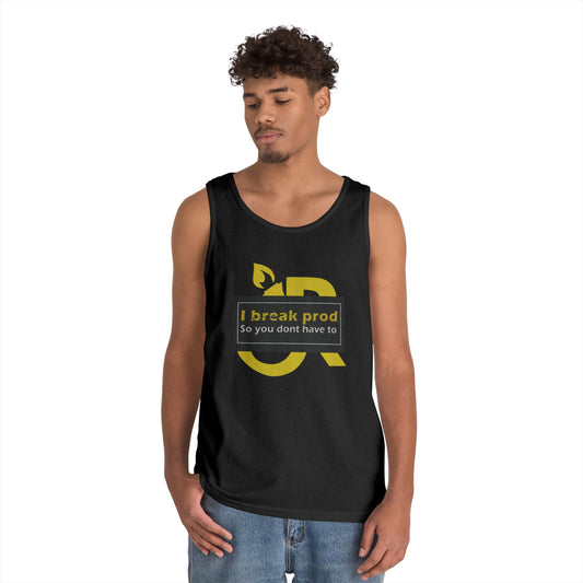 Unisex Heavy Cotton Tank Top with "I Break Prod" Design - Summer Essential for Men and Women, Casual Wear, Gift Idea, Fitness Apparel