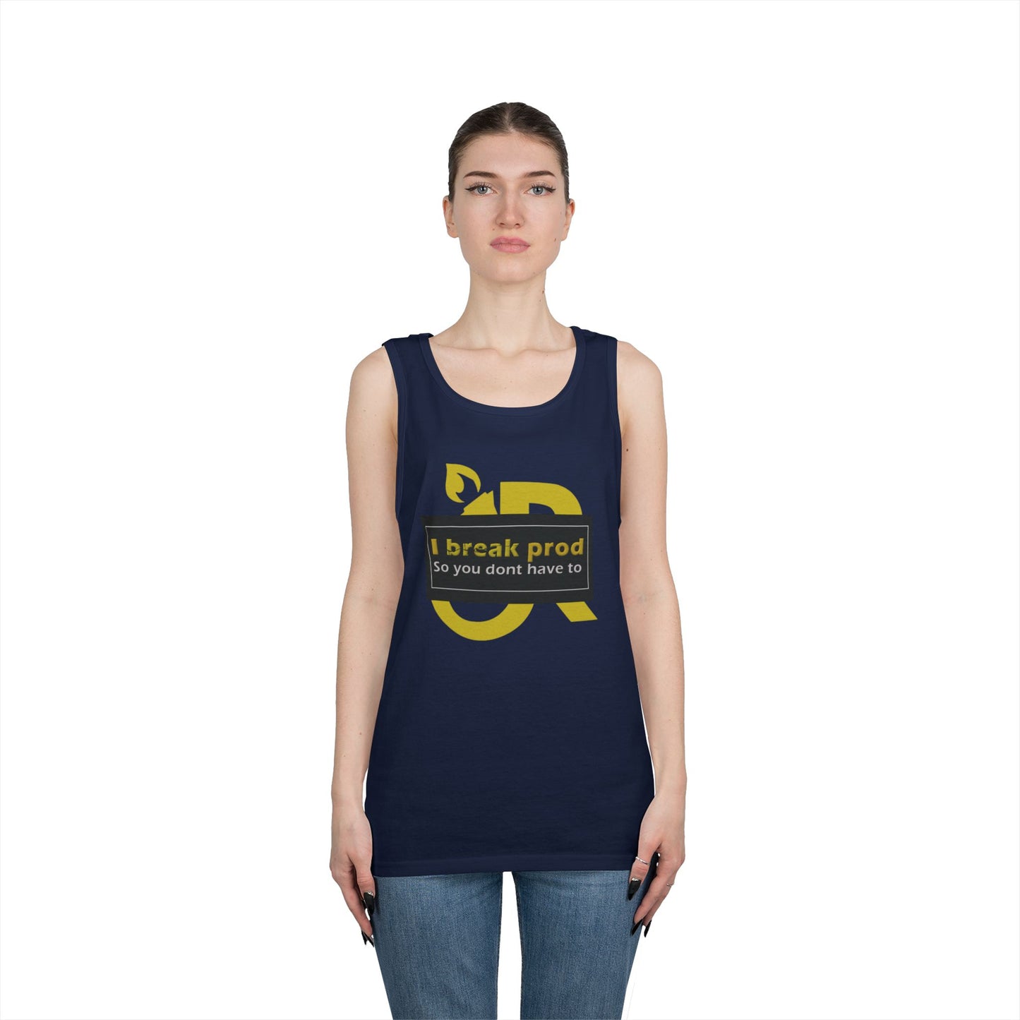 Unisex Heavy Cotton Tank Top with "I Break Prod" Design - Summer Essential for Men and Women, Casual Wear, Gift Idea, Fitness Apparel