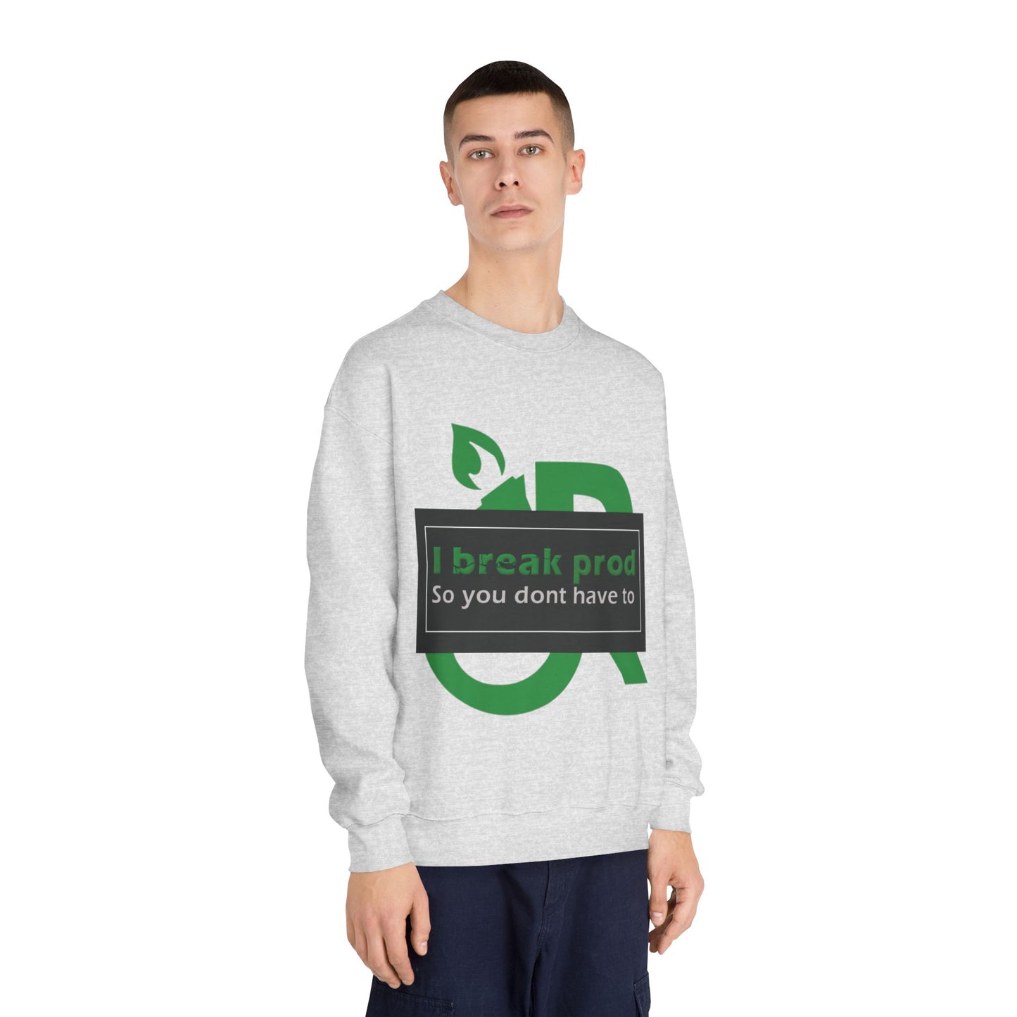Eco-Friendly Humor Crewneck Sweatshirt - Perfect for Techies, Programmers, Casual Wear, Eco-Conscious Gifts, Geeky Apparel