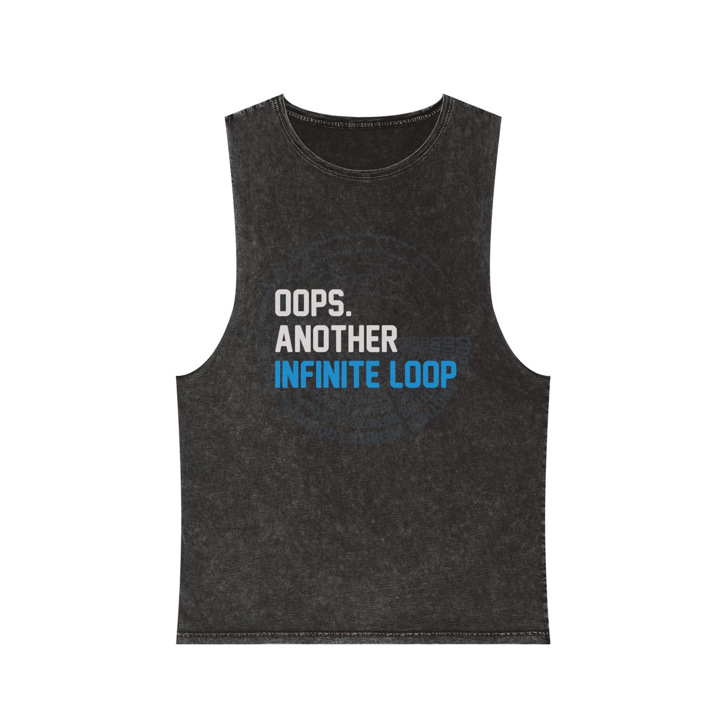 Unisex Stonewash Tank Top with 'Oops, Another Infinite Loop' Design, Casual Summer Wear, Perfect Gift for Tech Lovers, Graphic Tee for [...]