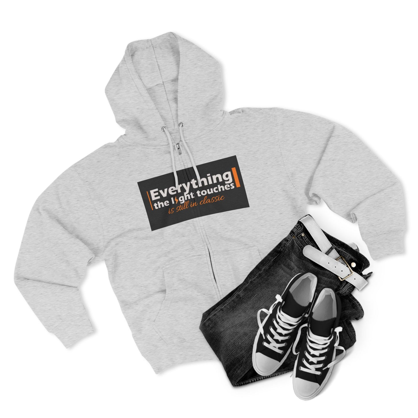 Inspirational Zip Hoodie, Cozy Sweatshirt, Stylish Layer, Unisex Casual Wear, Gift for Friends, Motivational Apparel