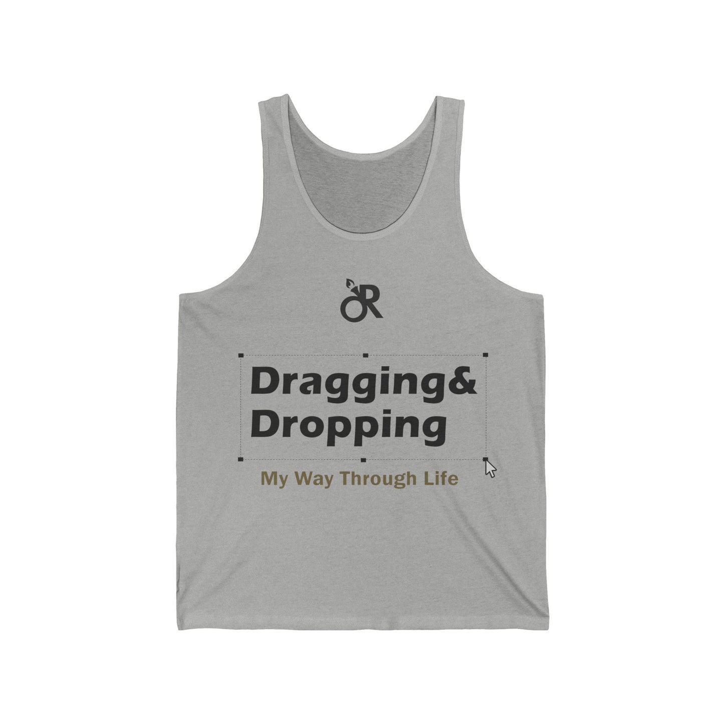 Funny Tech Enthusiast Unisex Jersey Tank - Dragging & Dropping, Gift for Developers, Programmer Apparel, Casual Wear, Summer Outfit