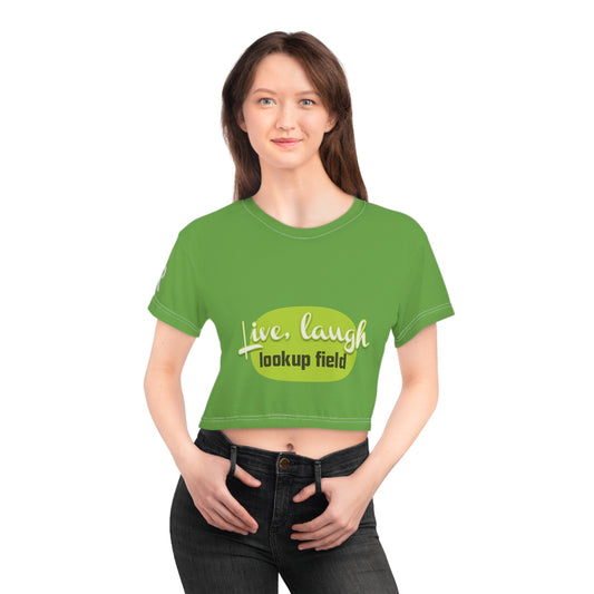 Live, Laugh, Crop Tee - Fun Summer Apparel for Casual Days, Gifts for Friends, Cute Outfit Essential, Green Tee for Everyday Joy