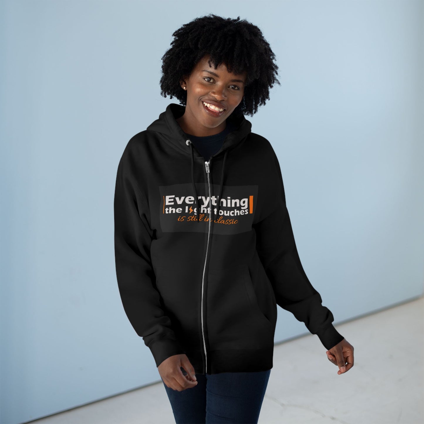Inspirational Zip Hoodie, Cozy Sweatshirt, Stylish Layer, Unisex Casual Wear, Gift for Friends, Motivational Apparel