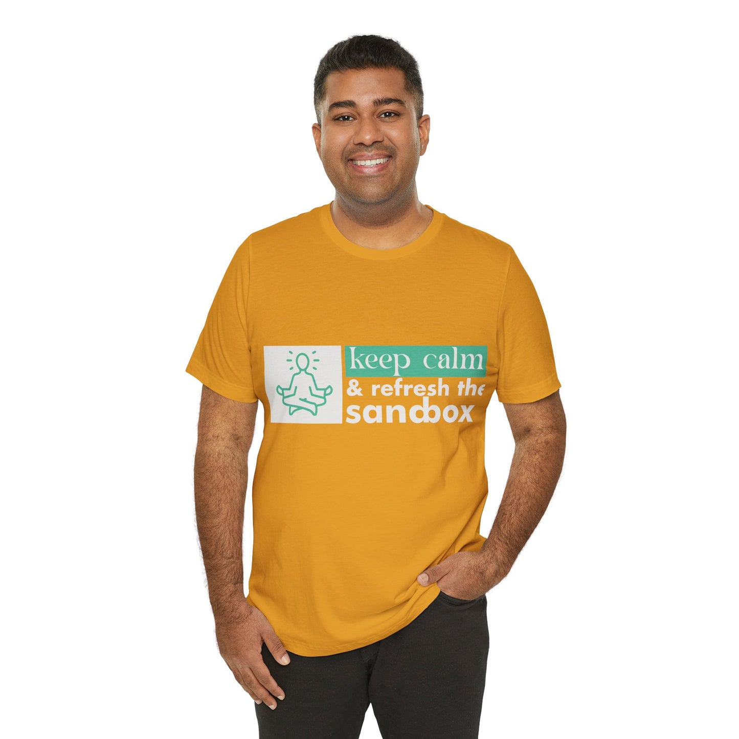 Keep Calm & Refresh the Sandbox Unisex Jersey Tee, Relaxed Fit Shirt, Mindfulness Gift, Casual Style, Summer Wear, Yoga Apparel