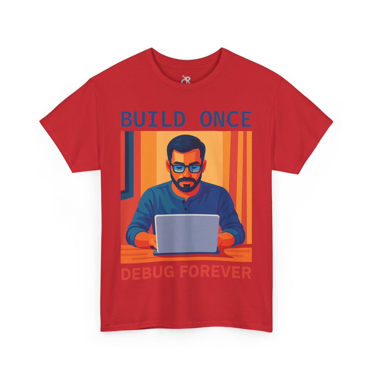 Tech Humor Unisex Heavy Cotton Tee, Geeky Shirt for Programmers, Funny Gift for Developers, Coding Enthusiast Apparel, Debug Forever Design