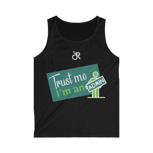 Trust Me I'm an Admin Men's Softstyle Tank Top, Funny Techie Shirt, Gift for IT Professionals, Casual Summer Apparel, Unique Admin T-Shirt
