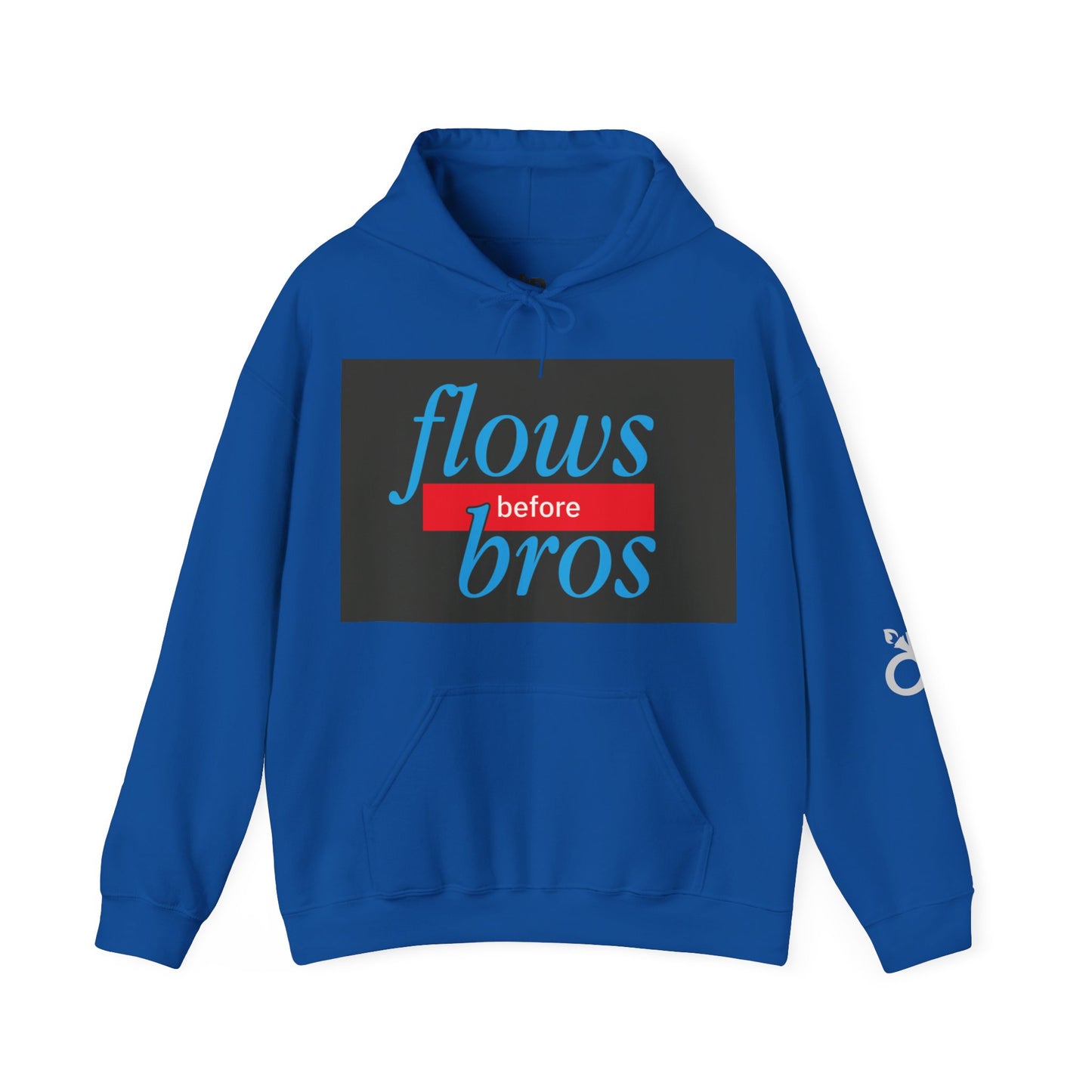 Trendy Hoodie with 'flows before bros' Design, Unisex Sweatshirt, Casual Wear, Gift for Friends, Everyday Comfort