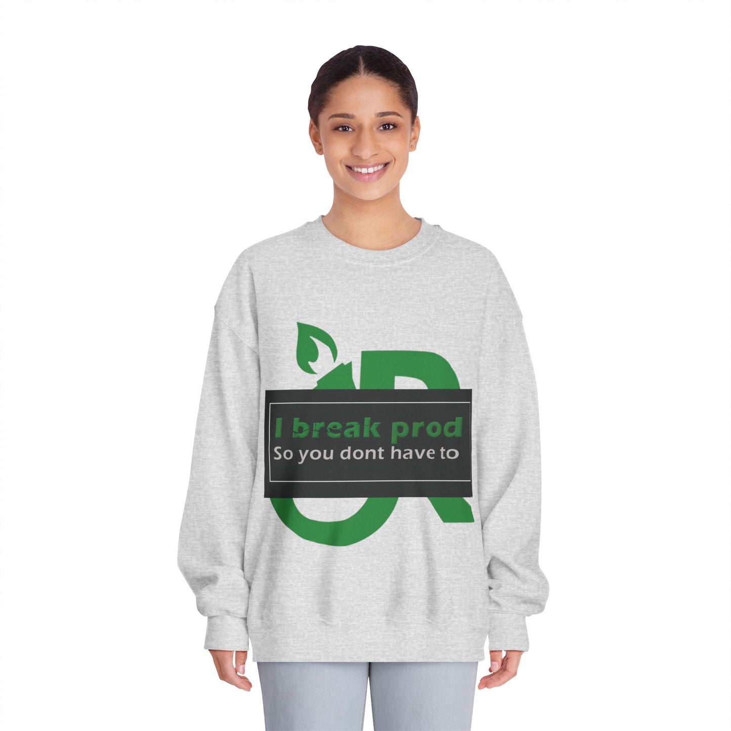 Eco-Friendly Humor Crewneck Sweatshirt - Perfect for Techies, Programmers, Casual Wear, Eco-Conscious Gifts, Geeky Apparel