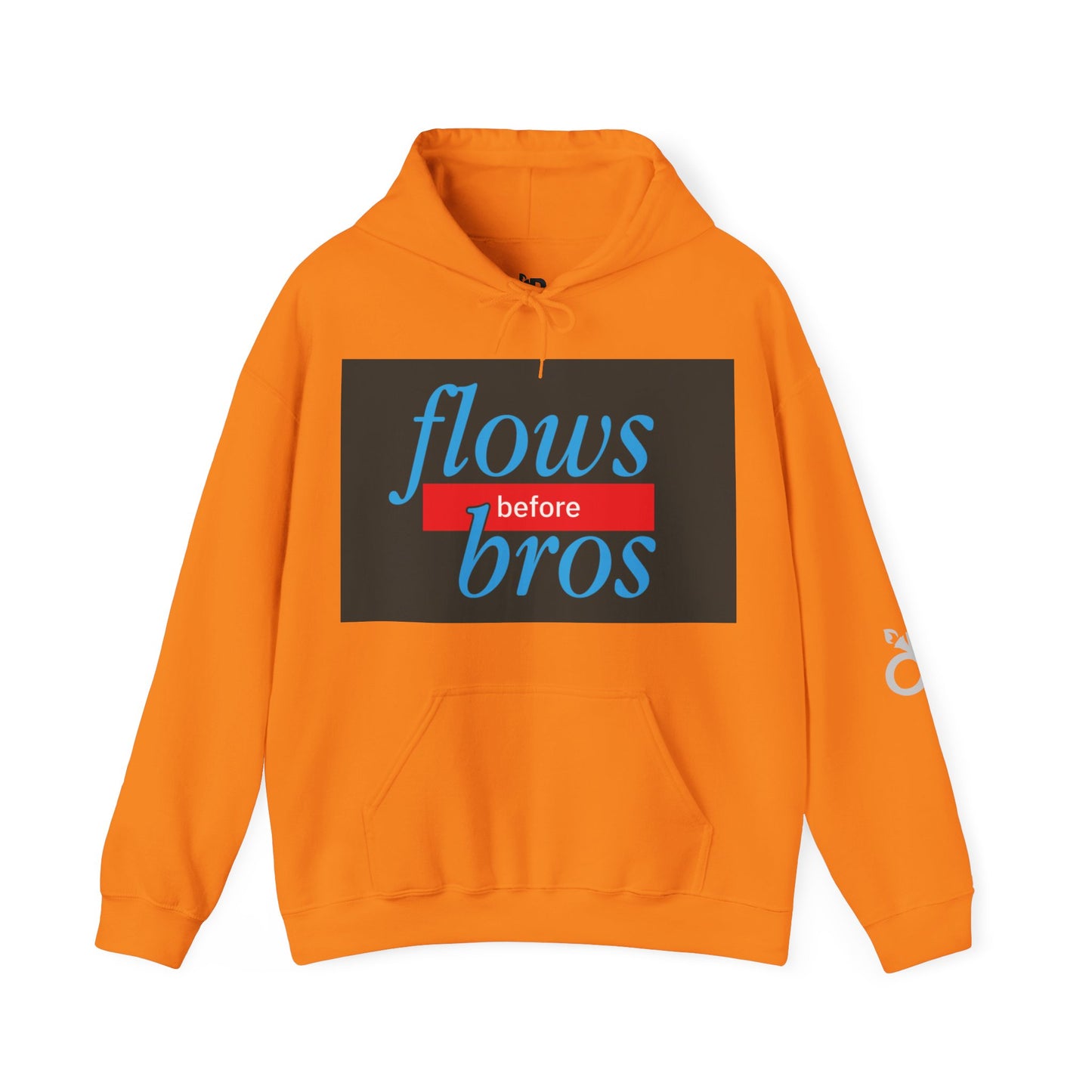 Trendy Hoodie with 'flows before bros' Design, Unisex Sweatshirt, Casual Wear, Gift for Friends, Everyday Comfort