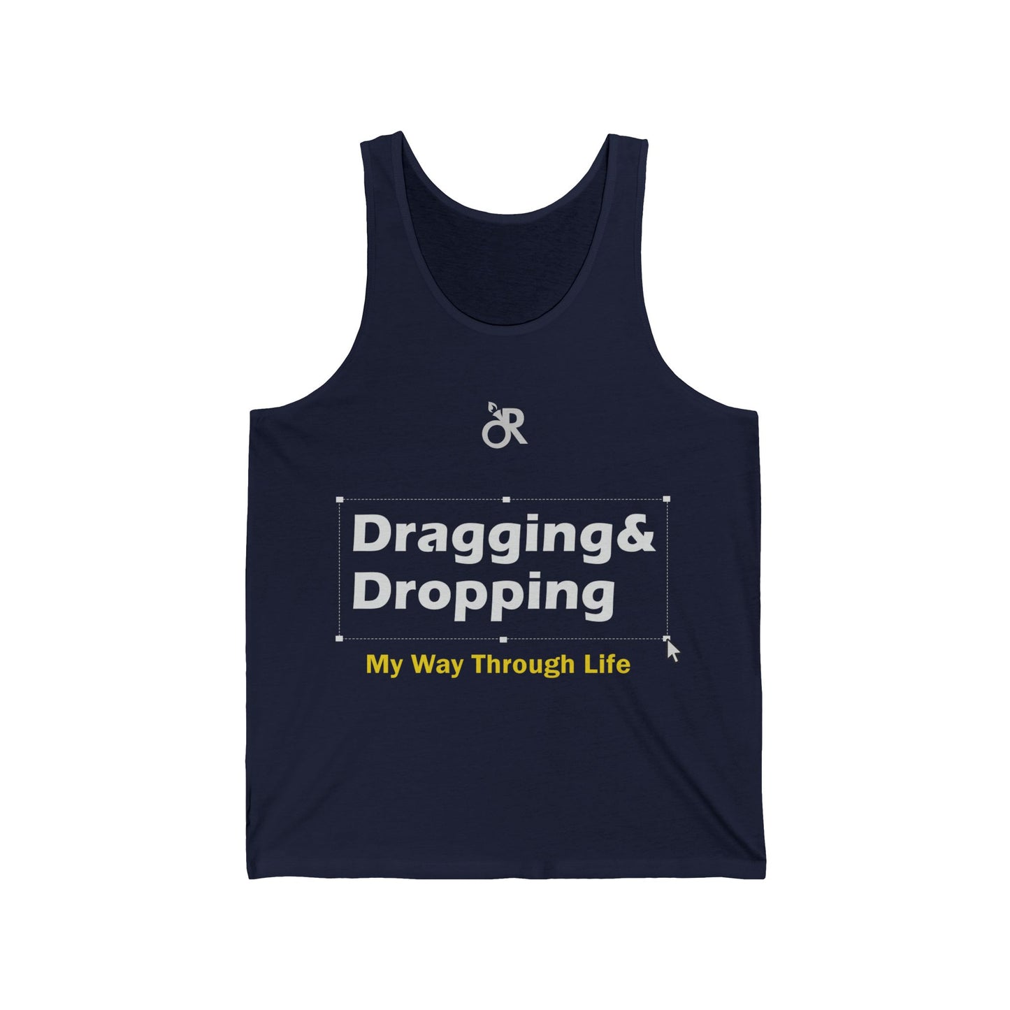 Funny Tech Enthusiast Unisex Jersey Tank - Dragging & Dropping, Gift for Developers, Programmer Apparel, Casual Wear, Summer Outfit