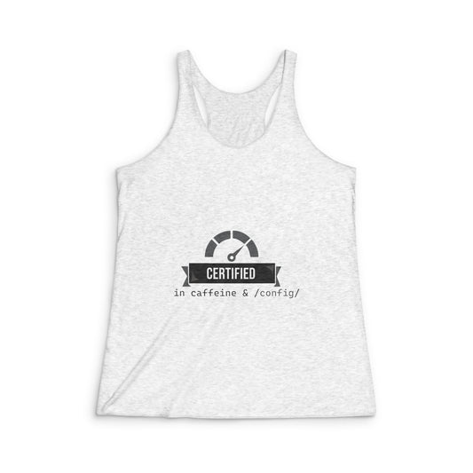 Caffeine Certified Racerback Tank, Funny Workout Top, Gift for Coffee Lovers, Soft Athletic Wear, Ideal for Gym or Casual Days