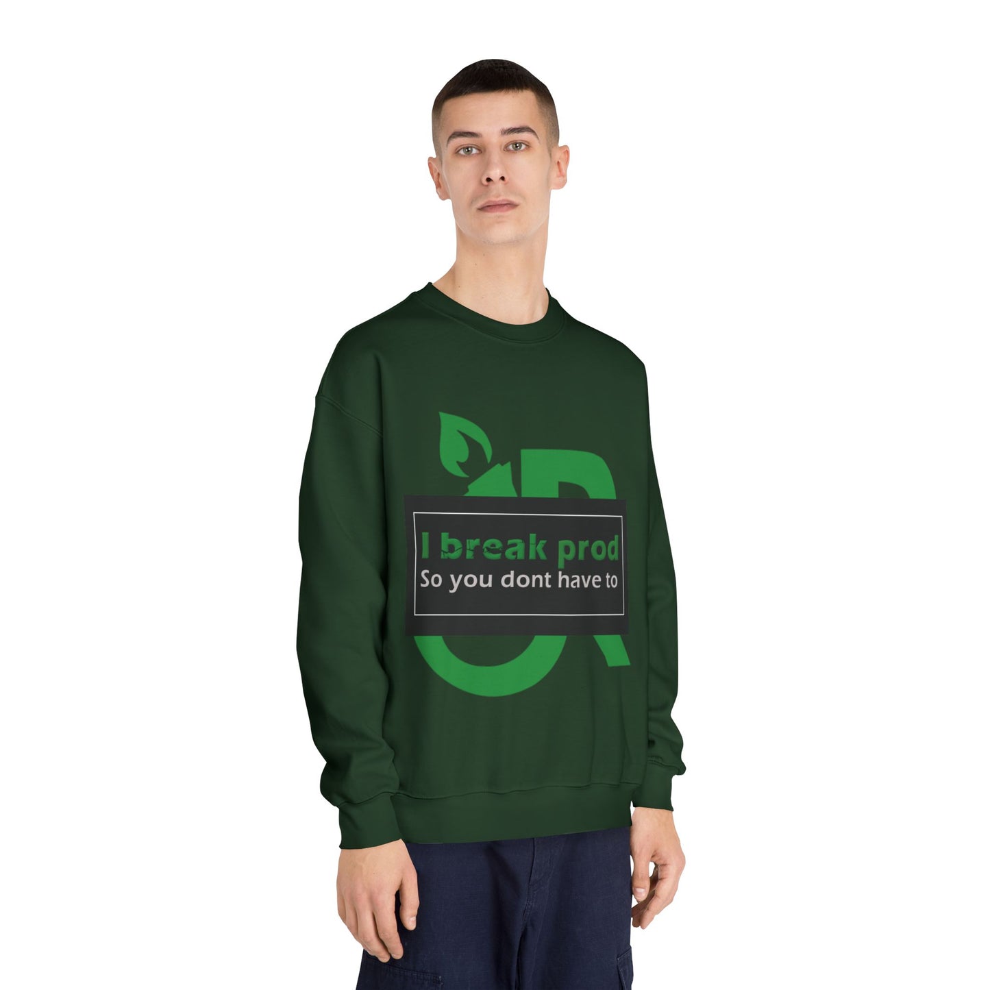 Eco-Friendly Humor Crewneck Sweatshirt - Perfect for Techies, Programmers, Casual Wear, Eco-Conscious Gifts, Geeky Apparel
