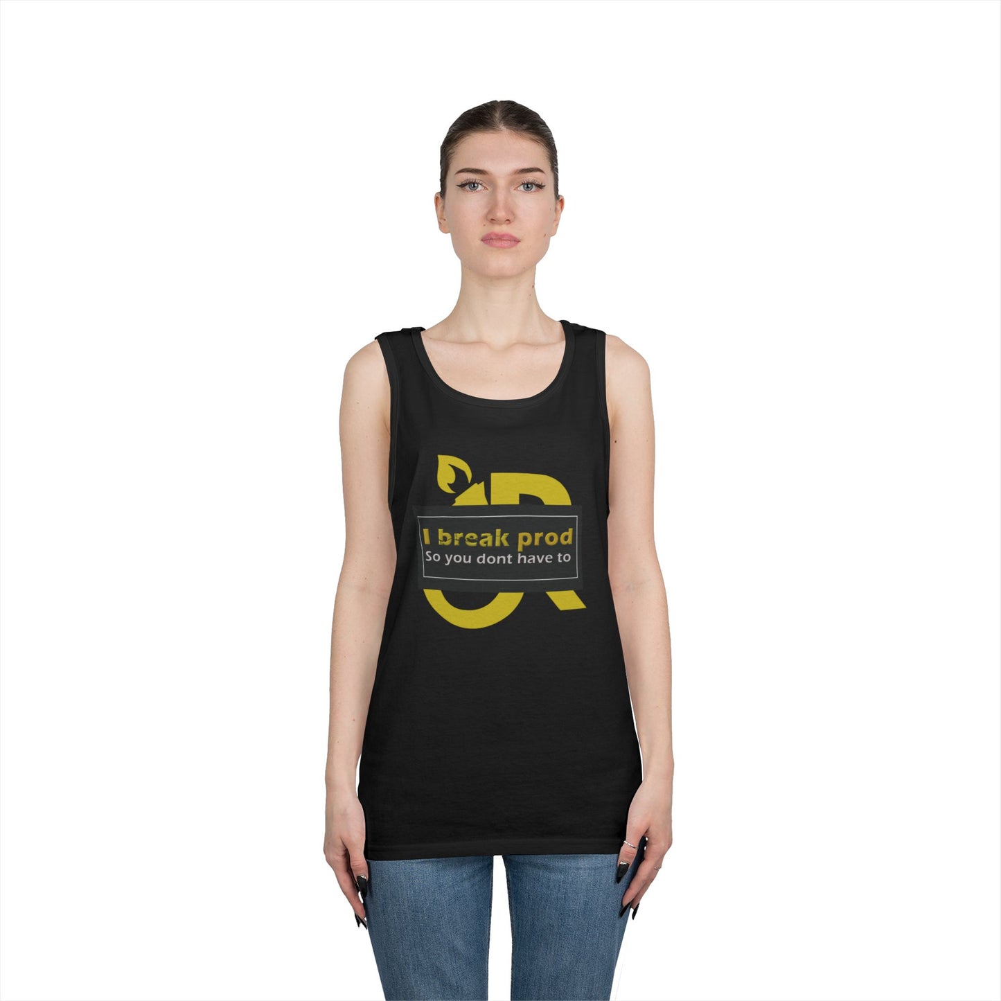 Unisex Heavy Cotton Tank Top with "I Break Prod" Design - Summer Essential for Men and Women, Casual Wear, Gift Idea, Fitness Apparel