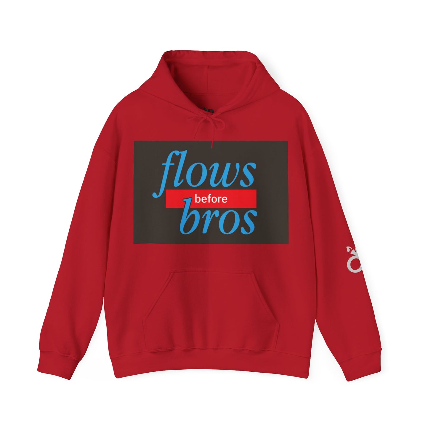 Trendy Hoodie with 'flows before bros' Design, Unisex Sweatshirt, Casual Wear, Gift for Friends, Everyday Comfort