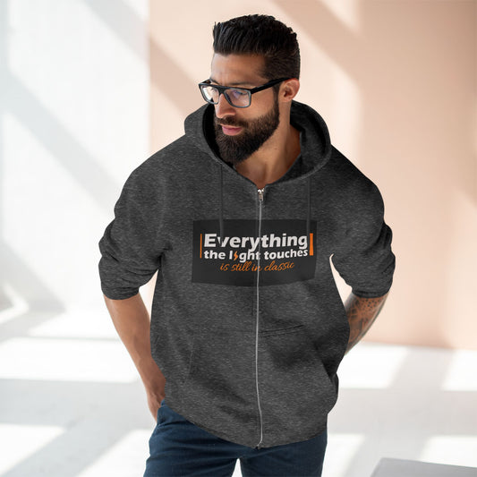 Inspirational Zip Hoodie, Cozy Sweatshirt, Stylish Layer, Unisex Casual Wear, Gift for Friends, Motivational Apparel