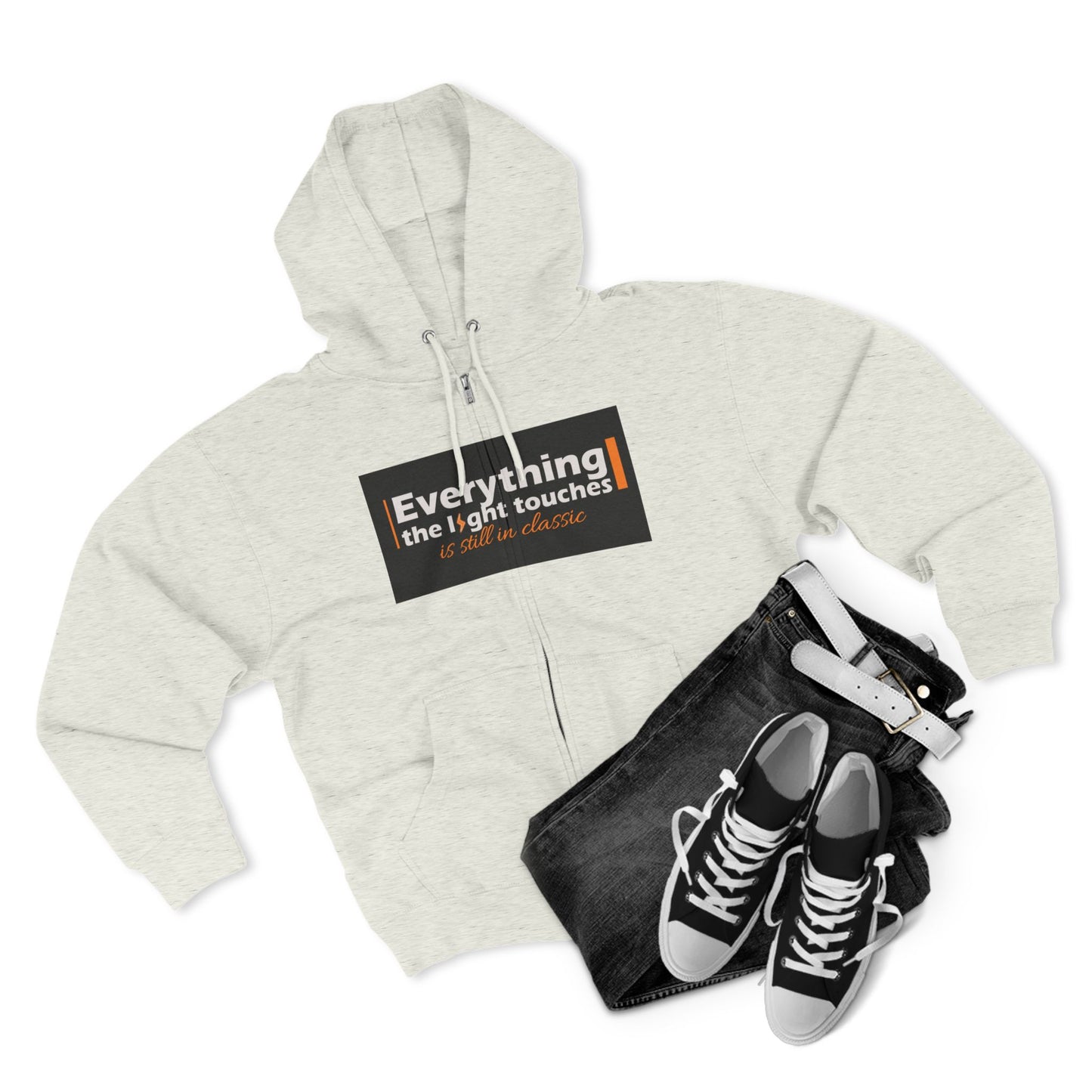 Inspirational Zip Hoodie, Cozy Sweatshirt, Stylish Layer, Unisex Casual Wear, Gift for Friends, Motivational Apparel