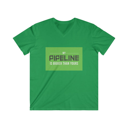 Men's V-Neck Tee: My Pipeline is Bigger Than Yours - Perfect Gift, Casual Wear, Statement Tee, Unique Design, Men's Fashion