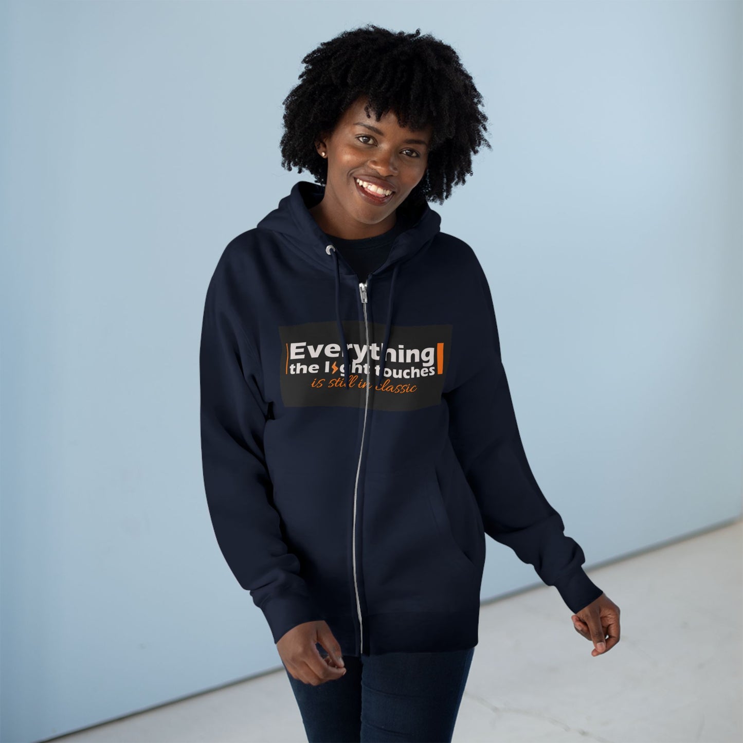 Inspirational Zip Hoodie, Cozy Sweatshirt, Stylish Layer, Unisex Casual Wear, Gift for Friends, Motivational Apparel