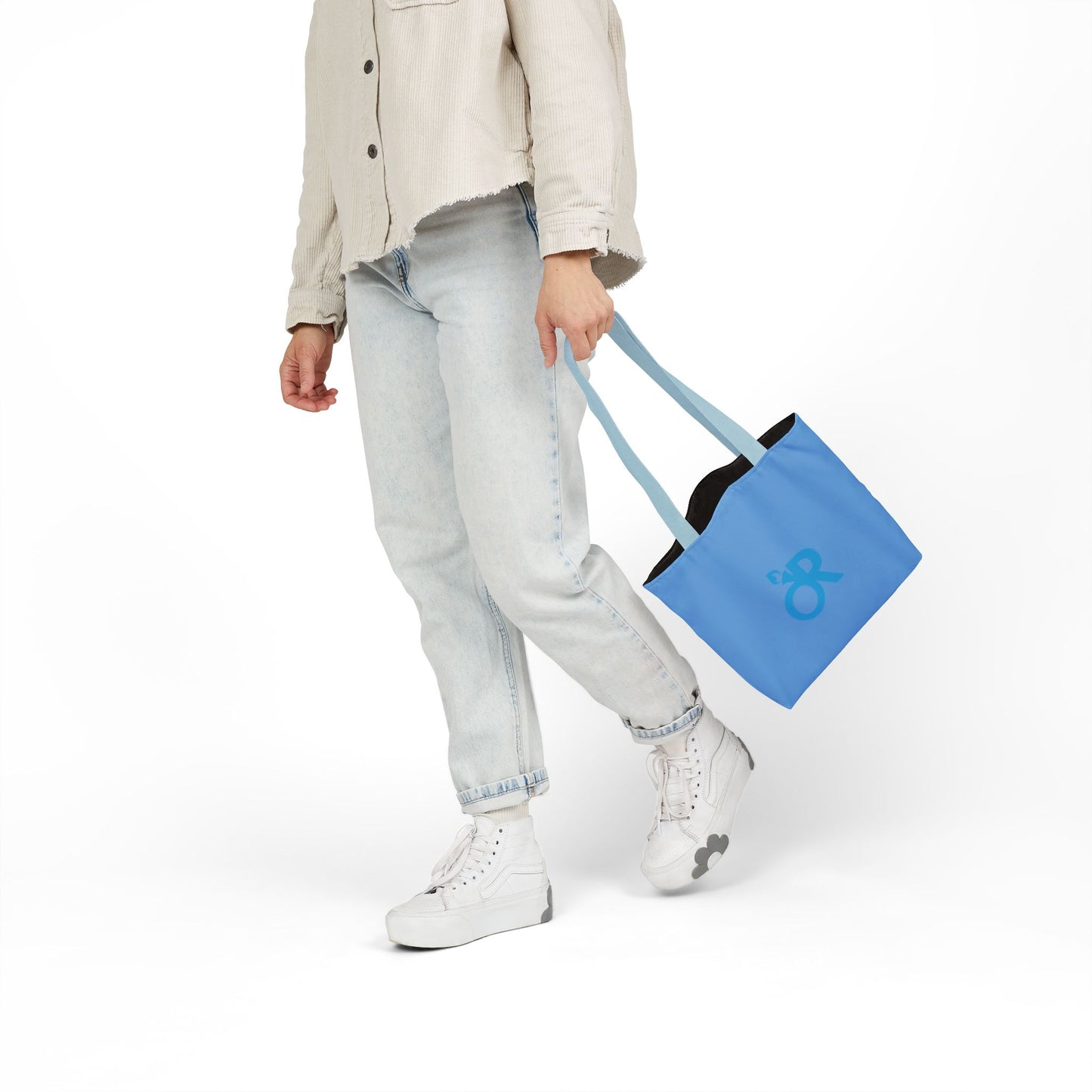 Vibrant Canvas Tote Bag with 5-Color Straps, Eco-Friendly Shopping Bag, Gift for Her, Beach Bag, Daily Use Tote