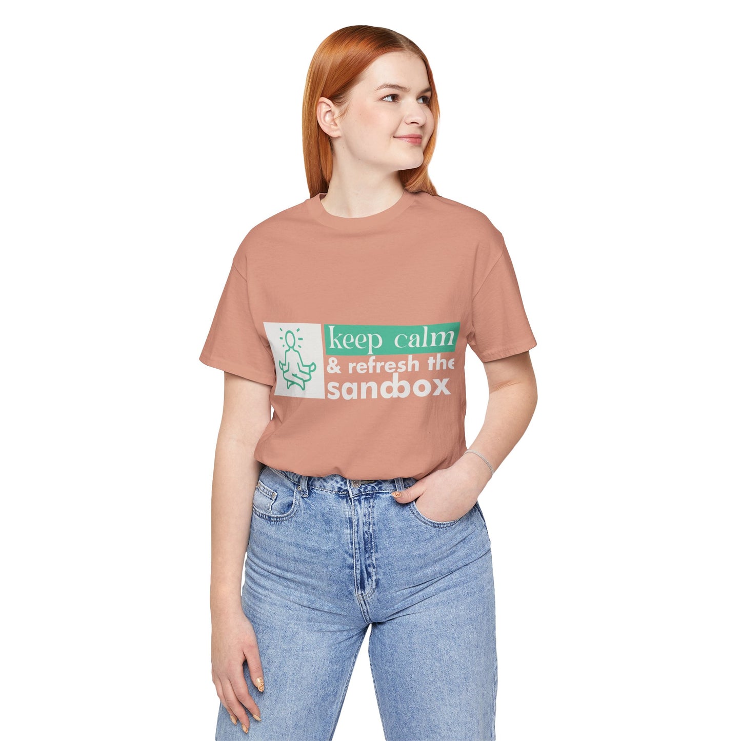 Keep Calm & Refresh the Sandbox Unisex Jersey Tee, Relaxed Fit Shirt, Mindfulness Gift, Casual Style, Summer Wear, Yoga Apparel