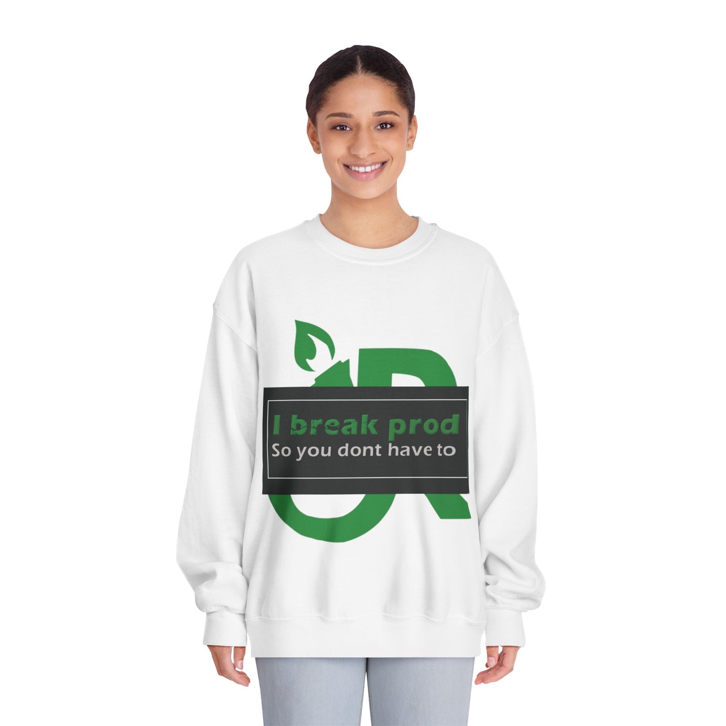 Eco-Friendly Humor Crewneck Sweatshirt - Perfect for Techies, Programmers, Casual Wear, Eco-Conscious Gifts, Geeky Apparel