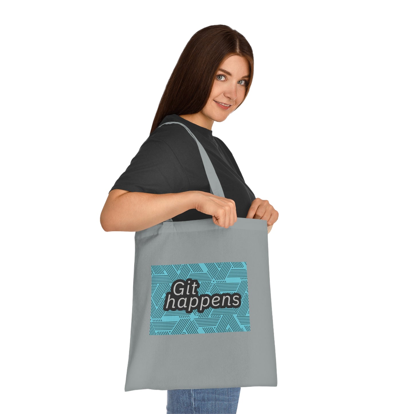 Funny Cotton Tote Bag | 'Git Happens' Design | Eco-Friendly Reusable Shopping Bag