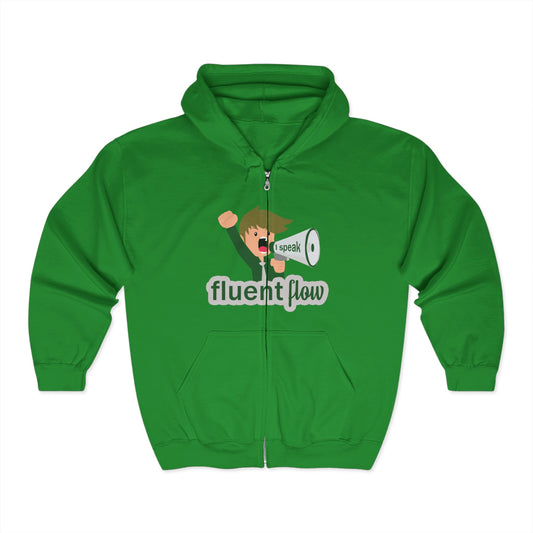 Fluent Flow Full Zip Hoodie – Unisex Heavy Blend Sweatshirt for Creative Souls