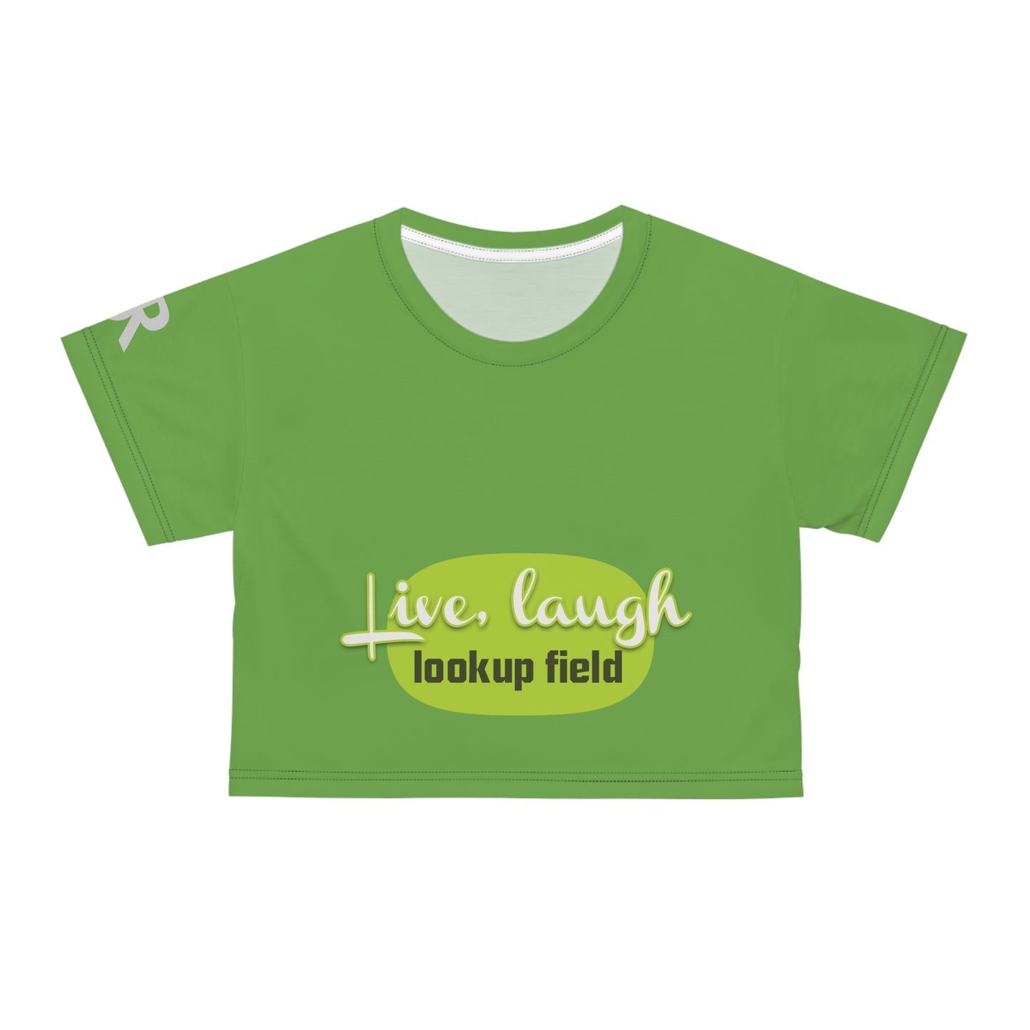 Live, Laugh, Crop Tee - Fun Summer Apparel for Casual Days, Gifts for Friends, Cute Outfit Essential, Green Tee for Everyday Joy