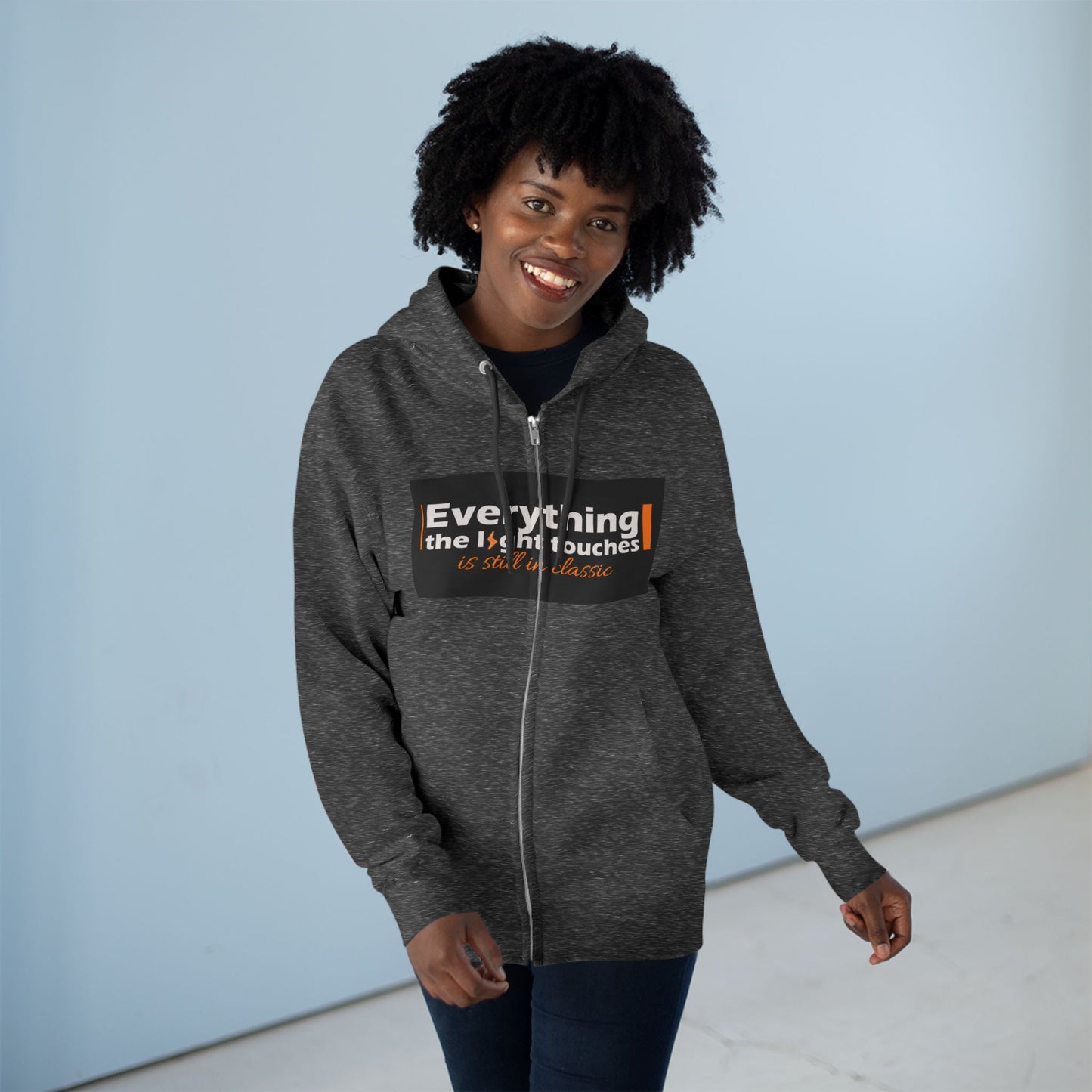 Inspirational Zip Hoodie, Cozy Sweatshirt, Stylish Layer, Unisex Casual Wear, Gift for Friends, Motivational Apparel