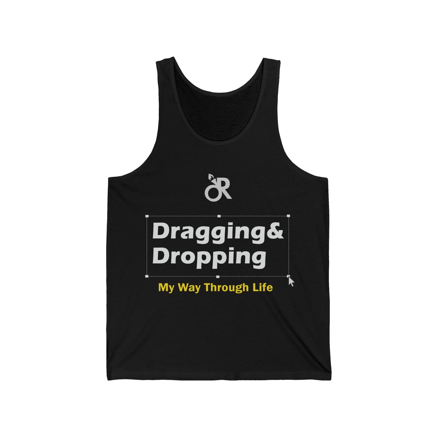 Funny Tech Enthusiast Unisex Jersey Tank - Dragging & Dropping, Gift for Developers, Programmer Apparel, Casual Wear, Summer Outfit