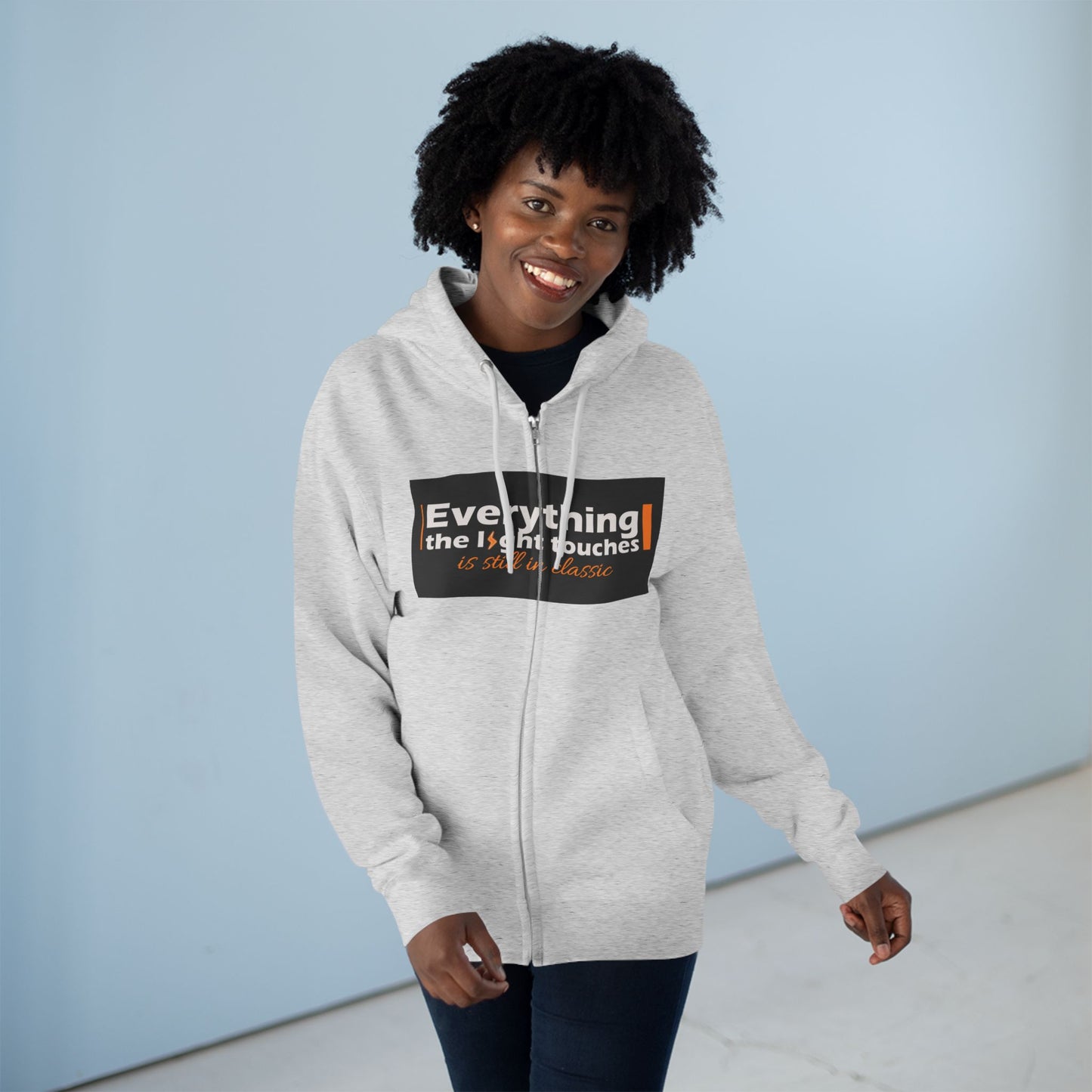 Inspirational Zip Hoodie, Cozy Sweatshirt, Stylish Layer, Unisex Casual Wear, Gift for Friends, Motivational Apparel