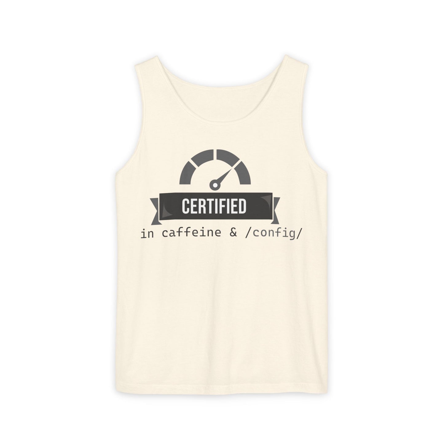 Certified Caffeine Unisex Tank Top, Funny Coffee Lover Shirt, Gift for Barista, Summer Casual Wear, Unique Birthday Present