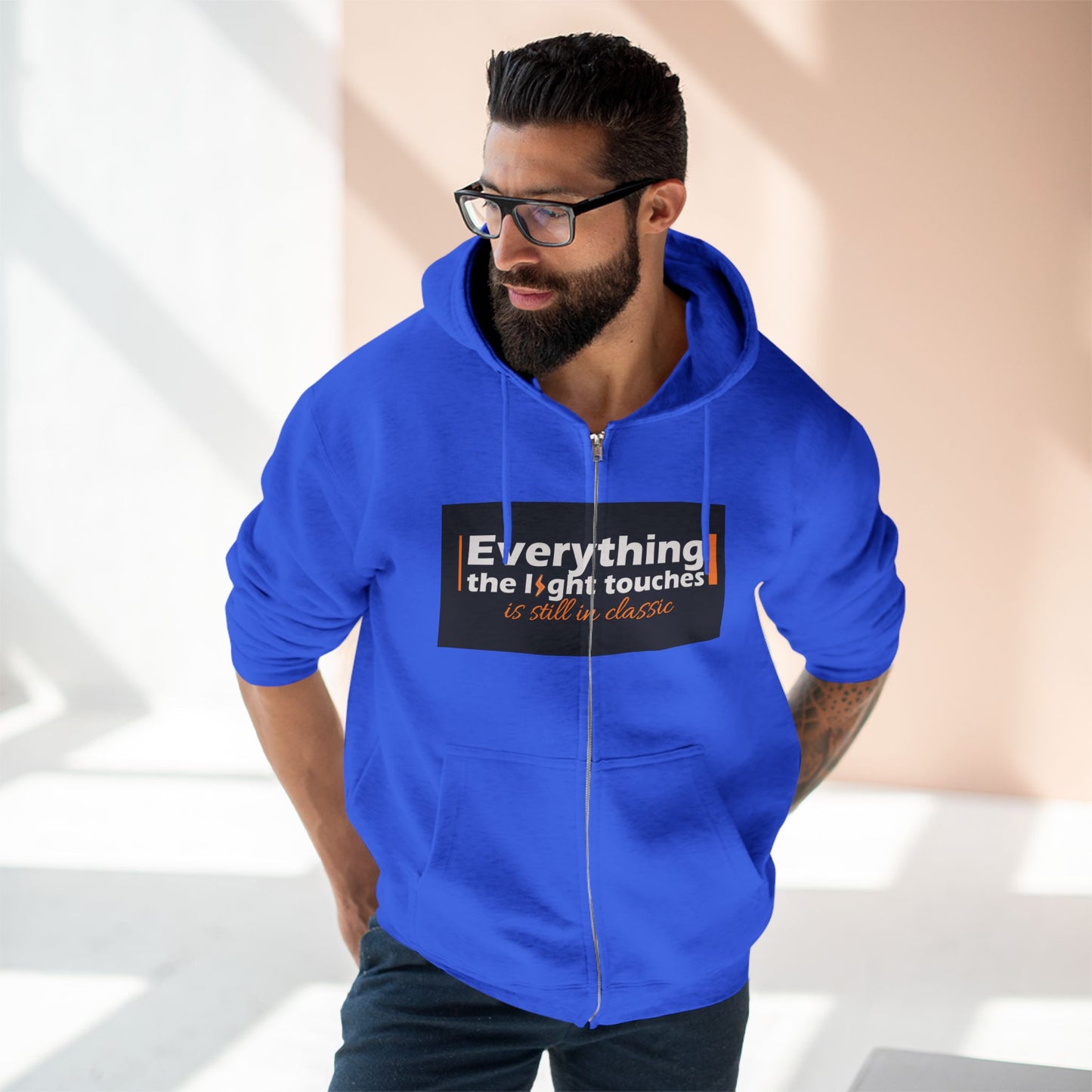 Inspirational Zip Hoodie, Cozy Sweatshirt, Stylish Layer, Unisex Casual Wear, Gift for Friends, Motivational Apparel