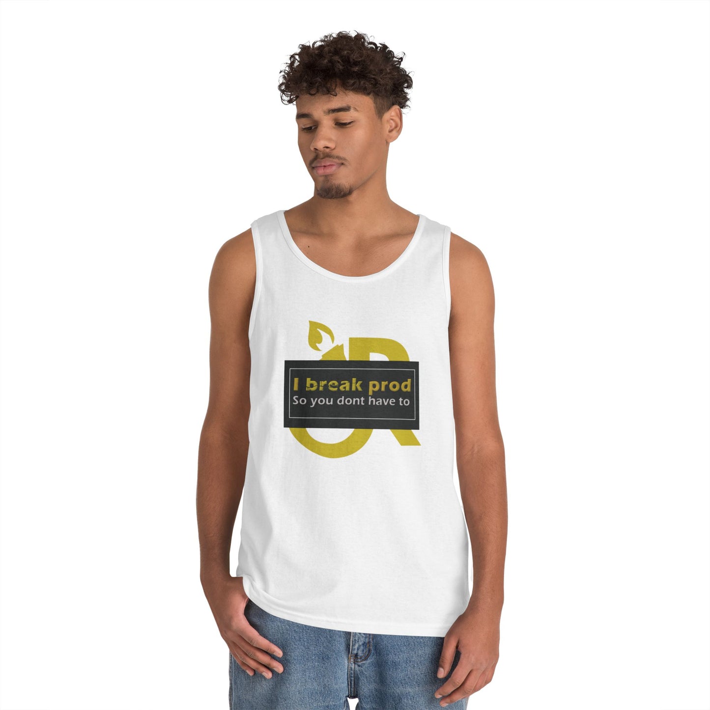 Unisex Heavy Cotton Tank Top with "I Break Prod" Design - Summer Essential for Men and Women, Casual Wear, Gift Idea, Fitness Apparel