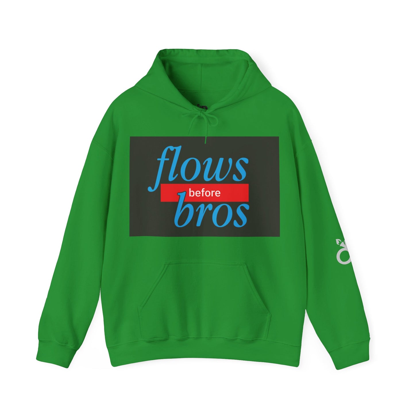 Trendy Hoodie with 'flows before bros' Design, Unisex Sweatshirt, Casual Wear, Gift for Friends, Everyday Comfort