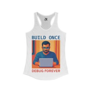 debug forever tank top, programmer tank, tech humor shirt, gift for coders, creative workout tank, geeky apparel