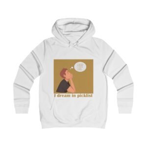dream in picklist hoodie cozy college sweatshirt for music lovers