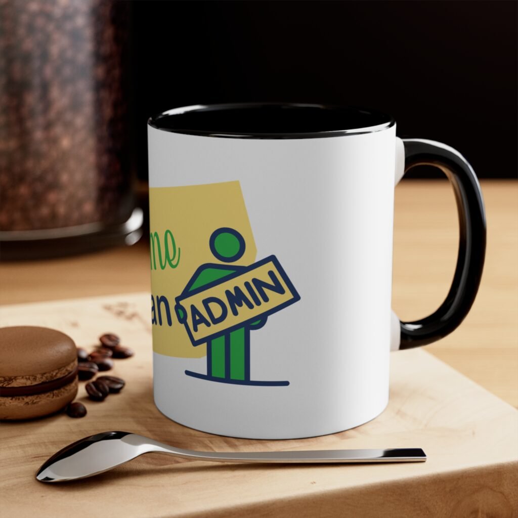 colorful 'trust me, i'm an admin' coffee mug 11oz fun gift for office workers