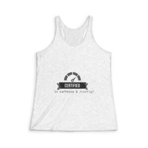 caffeine certified racerback tank, funny workout top, gift for coffee lovers, soft athletic wear, ideal for gym or casual days