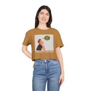 dreamy crop tee for creative souls, women's fashion, casual summer top, gift for her, trendy graphic tee