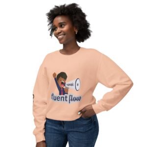 fluent flow crewneck sweatshirt, inspirational sweatshirt, unisex graphic sweatshirt, cozy casual wear, perfect gift for students