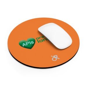 apis are my love language round mouse pad — programmer desk accessory