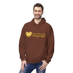 api love hoodie — "apis are my love language" tech developer hoodie
