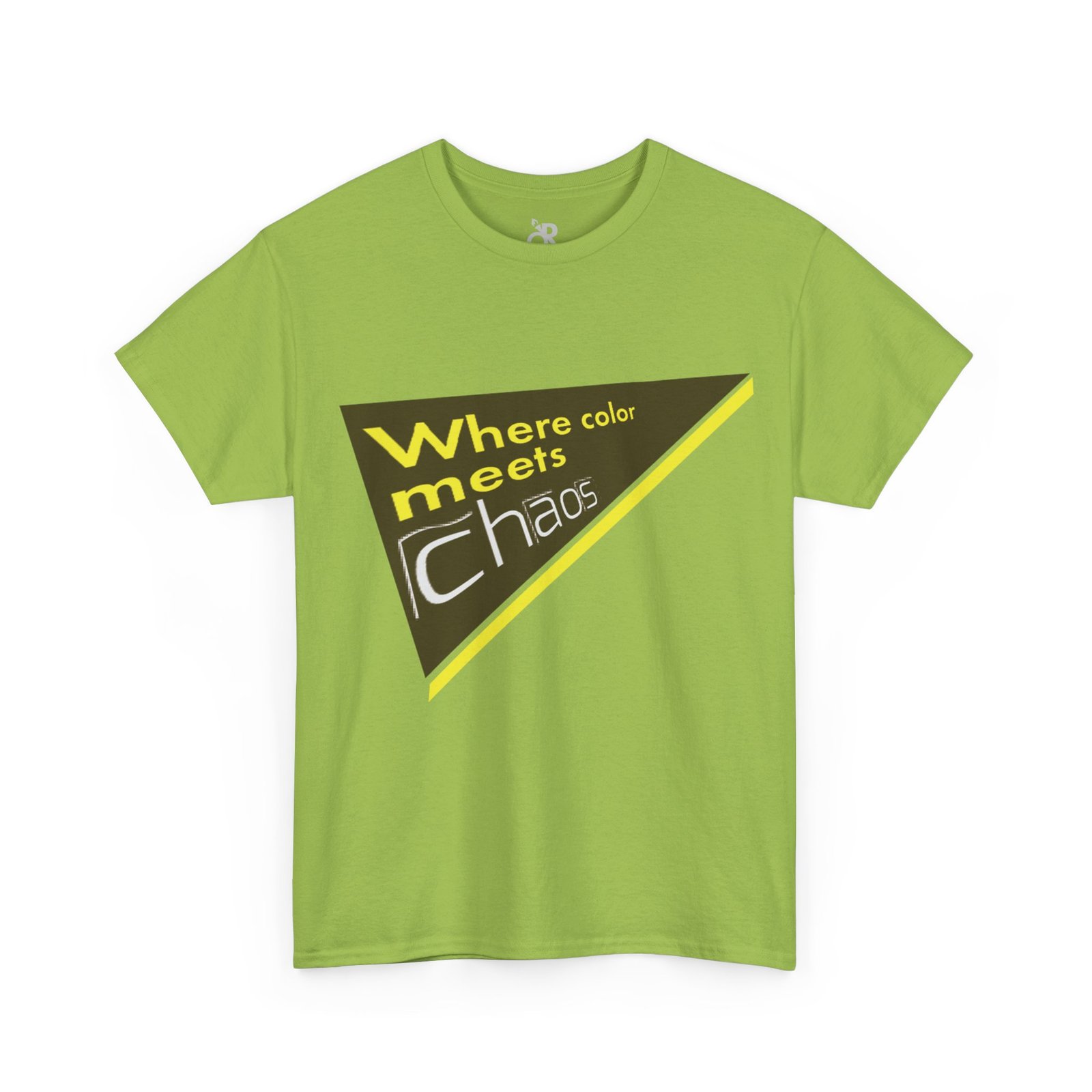 graphic tee — "where color meets chaos" triangular blue design graphic tee — "where color meets chaos" triangular blue design