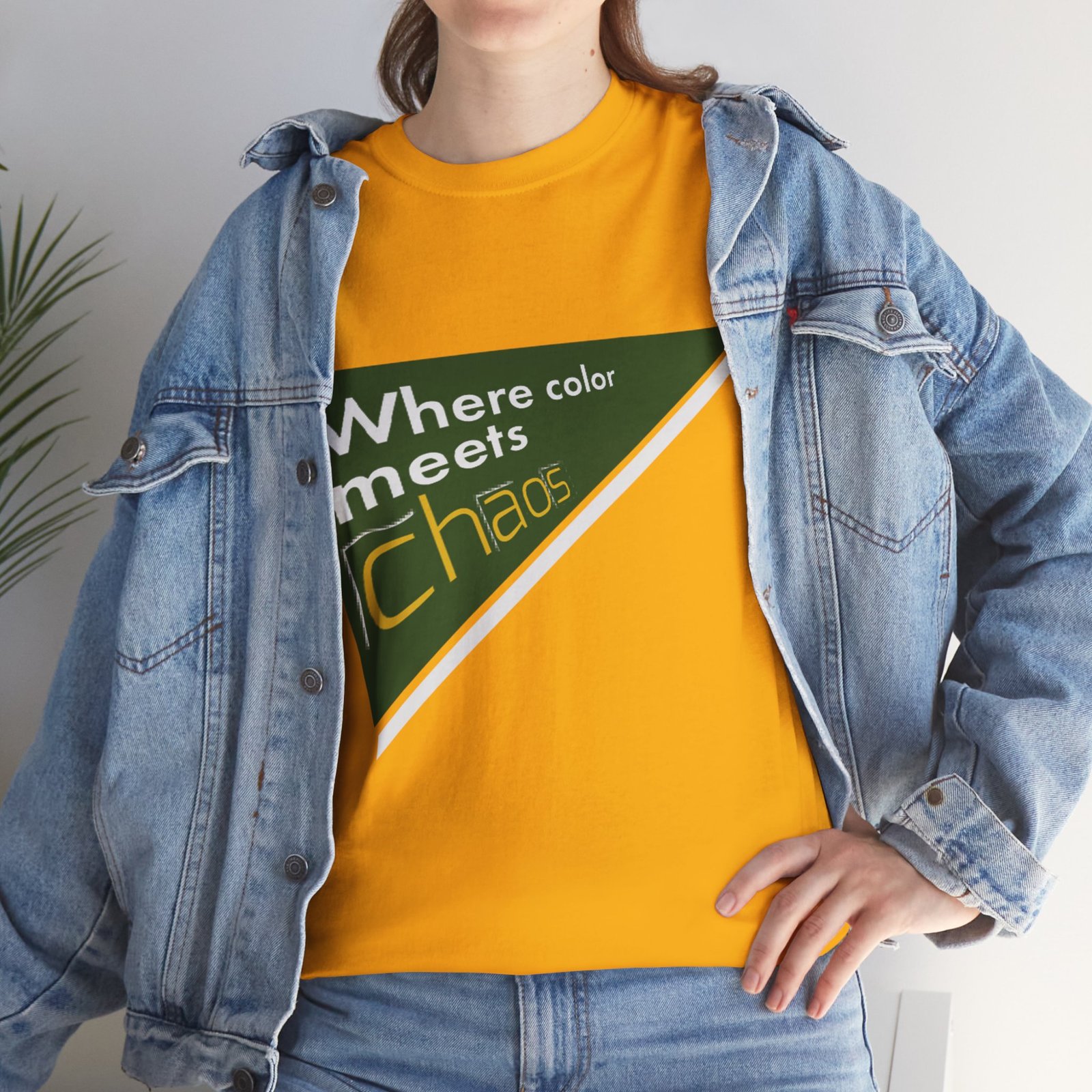 graphic tee — "where color meets chaos" triangular blue design graphic tee — "where color meets chaos" triangular blue design