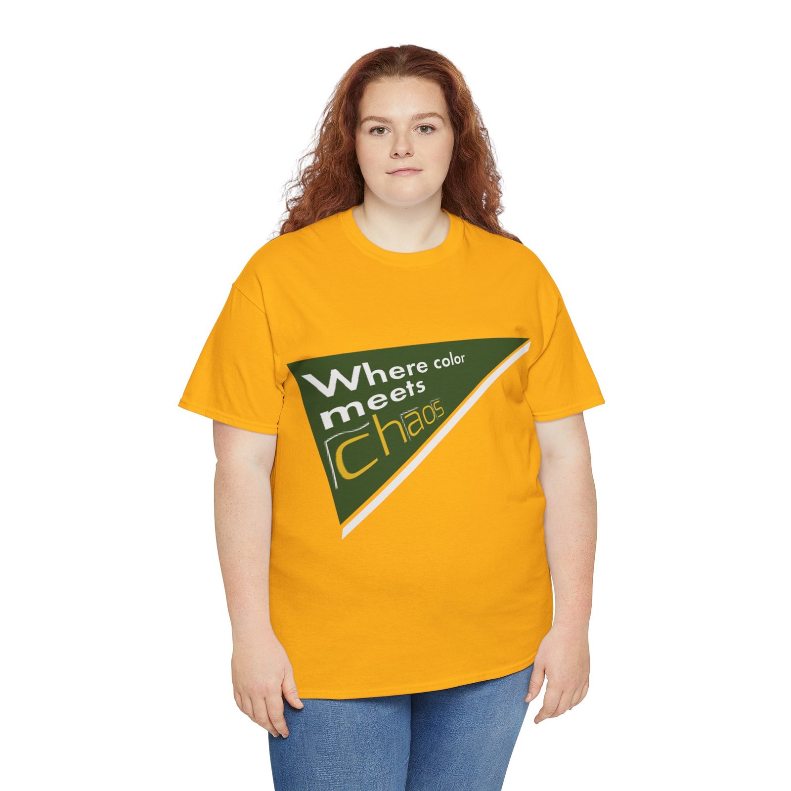 graphic tee — "where color meets chaos" triangular blue design graphic tee — "where color meets chaos" triangular blue design