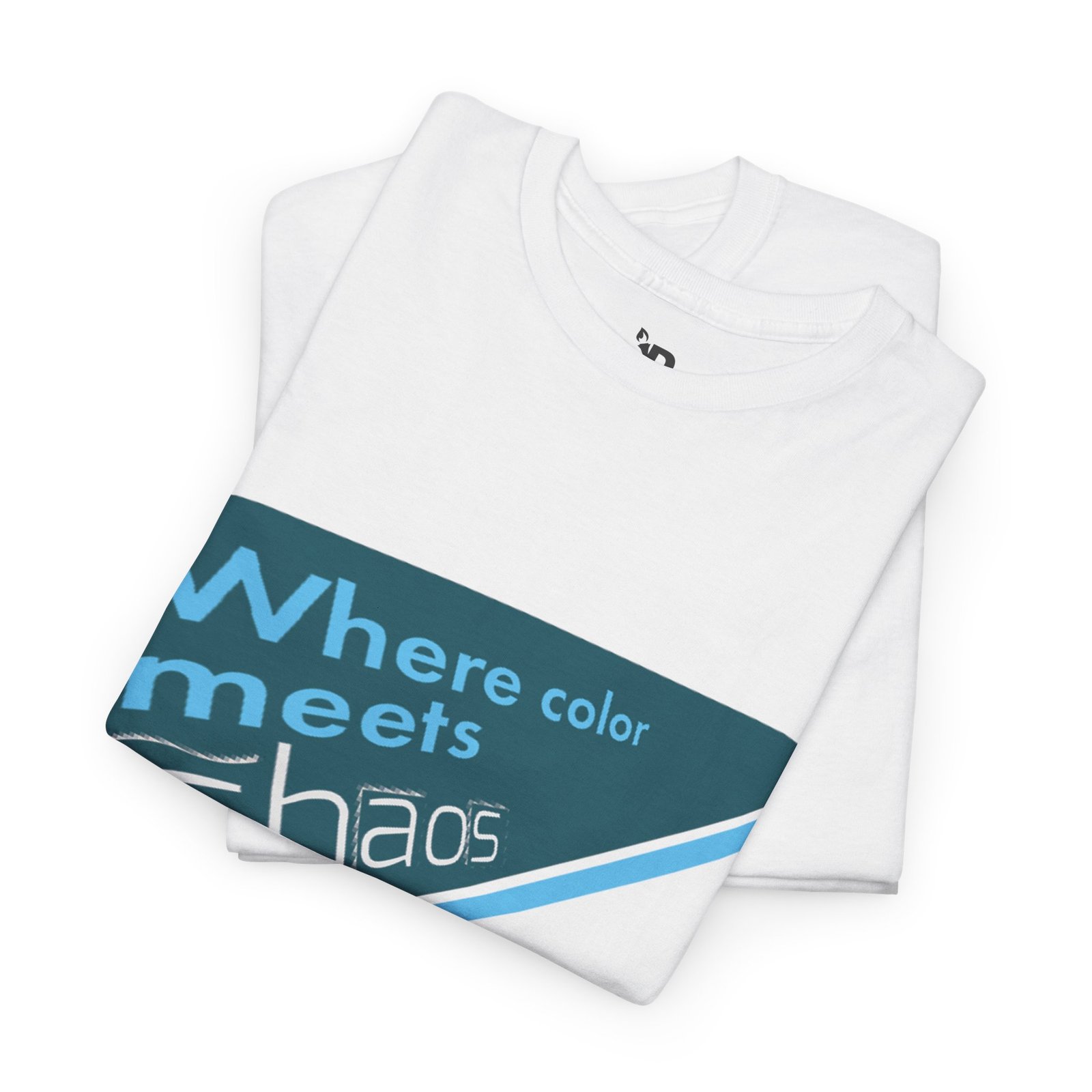graphic tee — "where color meets chaos" triangular blue design graphic tee — "where color meets chaos" triangular blue design